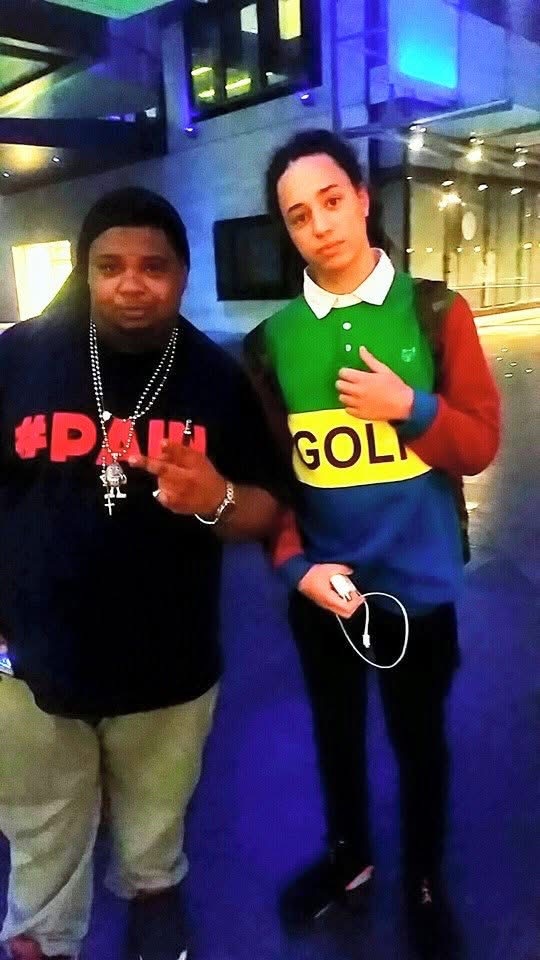 Isaiah Dreads and Big Narstie at Mistajam's Christmas party.