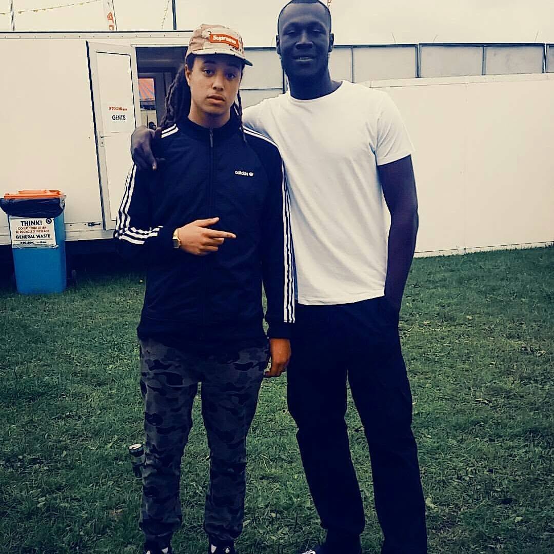 Isaiah Dreads and Stormzy backstage at Reading Festival.