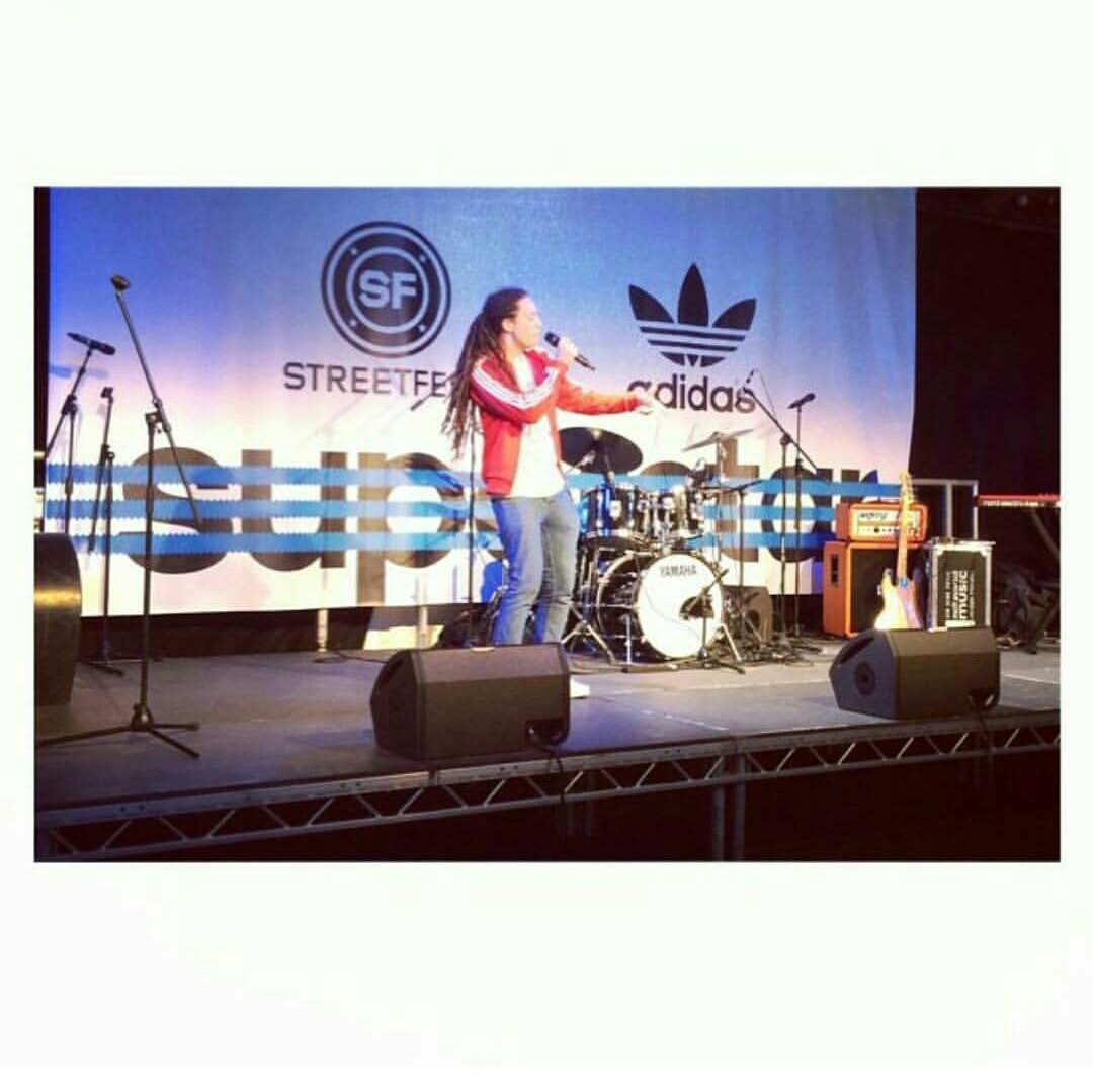 Isaiah Dreads performing at Street Fest on the Adidas stage.