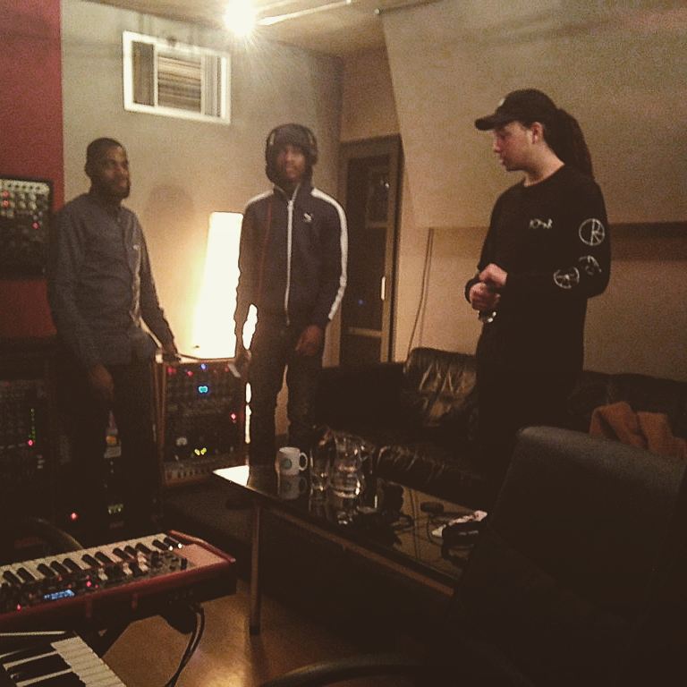 Isaiah Dreads in a studio session with Dave and Mike Patrick.
