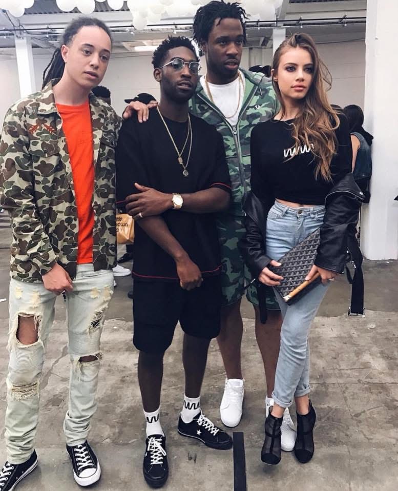 Isaiah Dreads with Tinie Tempah and Avelino at London Fashion Week.