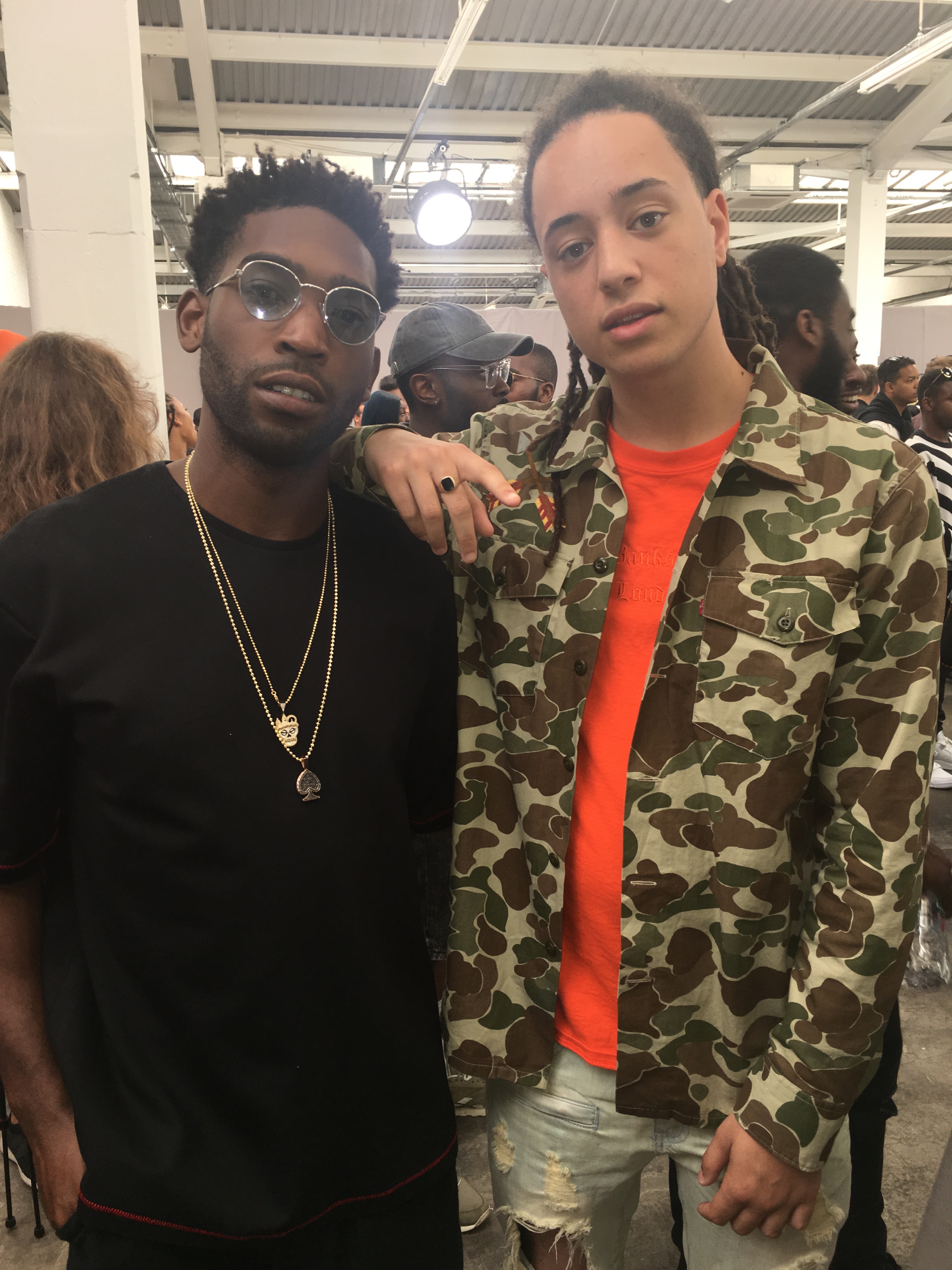 Isaiah Dreads and Tinie Tempah at London Fashion Week.