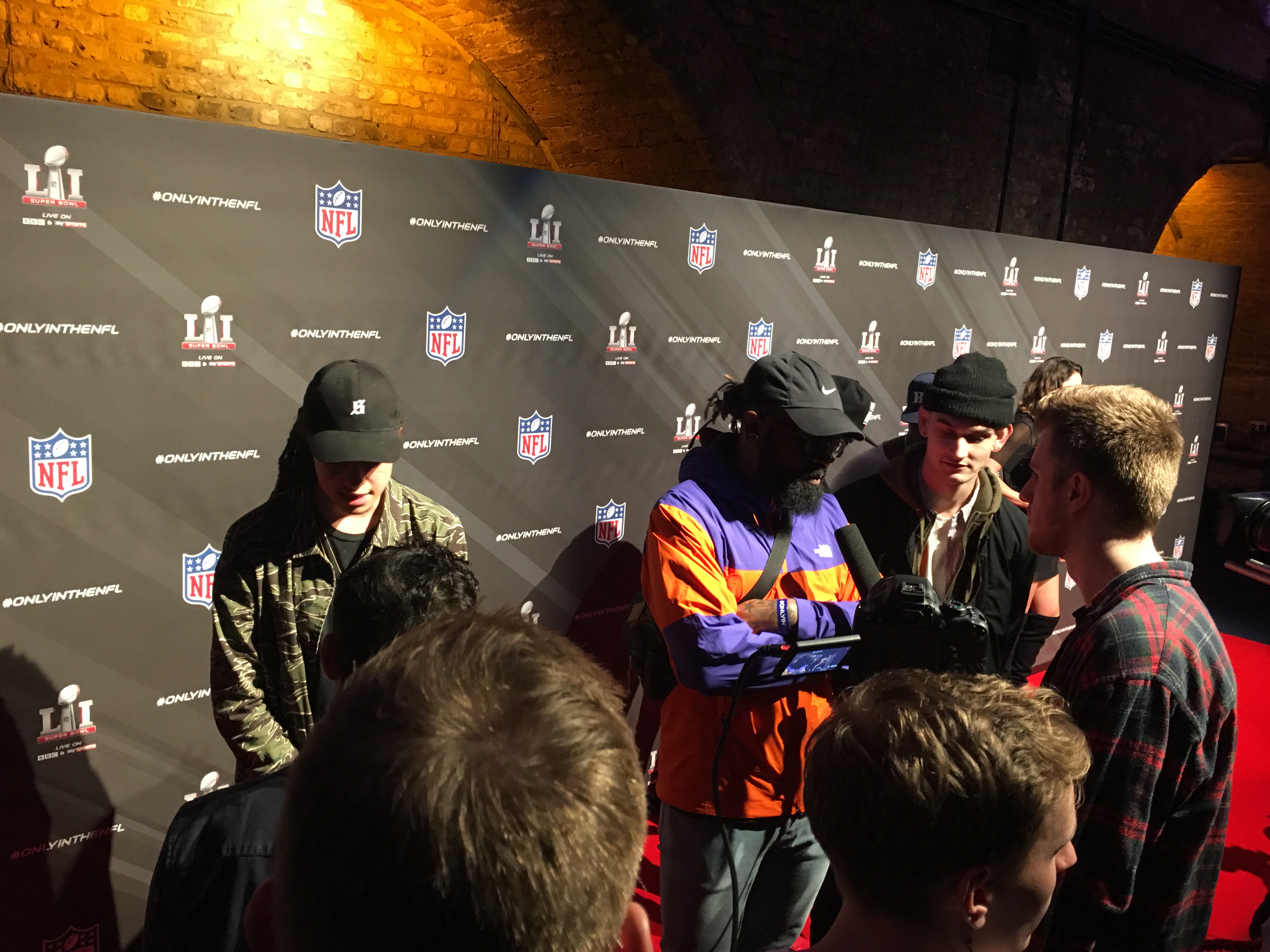 Isaiah Dreads at an NFL party in London.