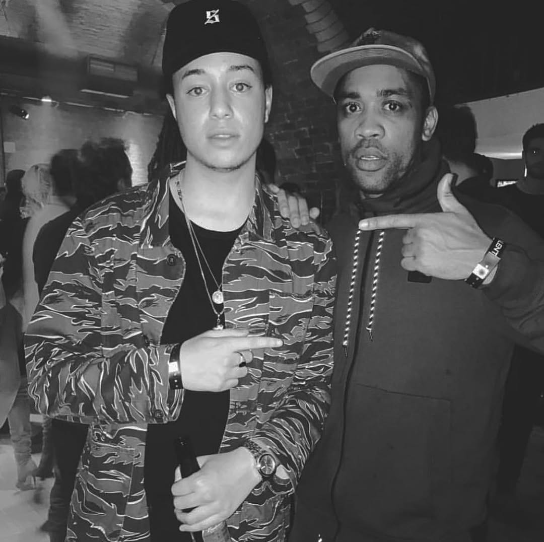 Isaiah Dreads and Wiley at an NFL party in London.
