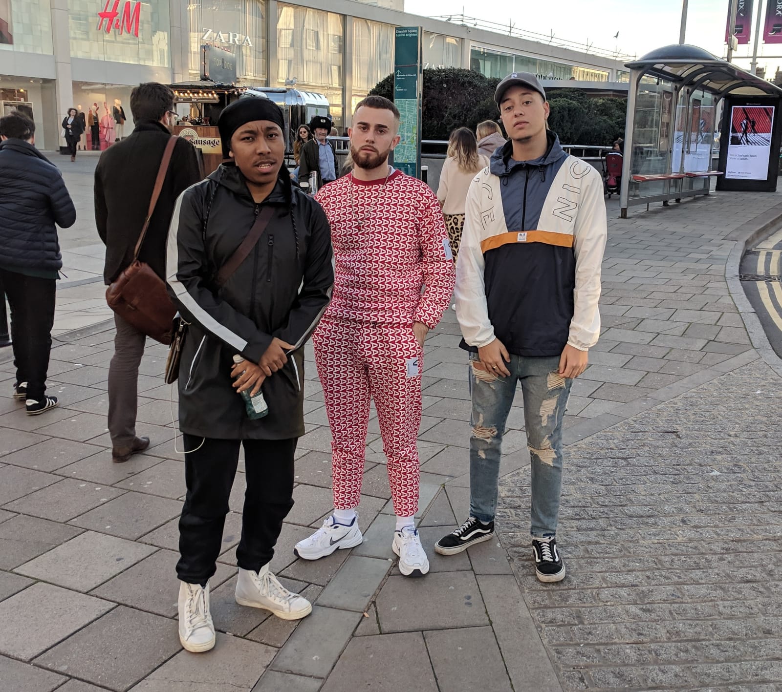 Isaiah Dreads with Sam Tompkins and Jamal Woon after performing in Brighton.