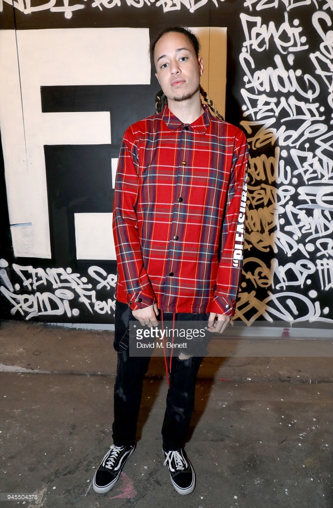 Isaiah Dreads at a Fendi party.