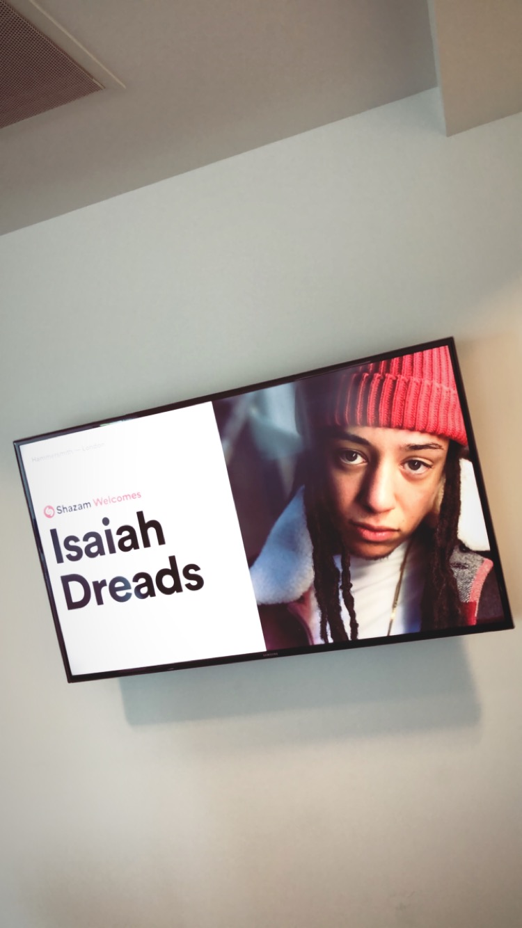 Isaiah Dreads visiting Shazam in London.