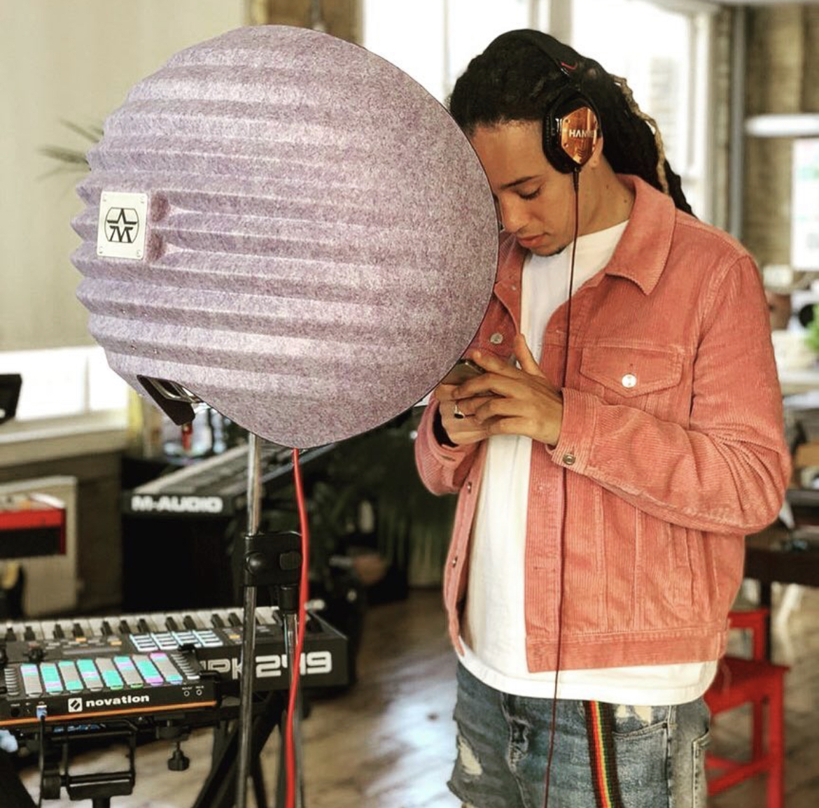 Isaiah Dreads in a studio session.
