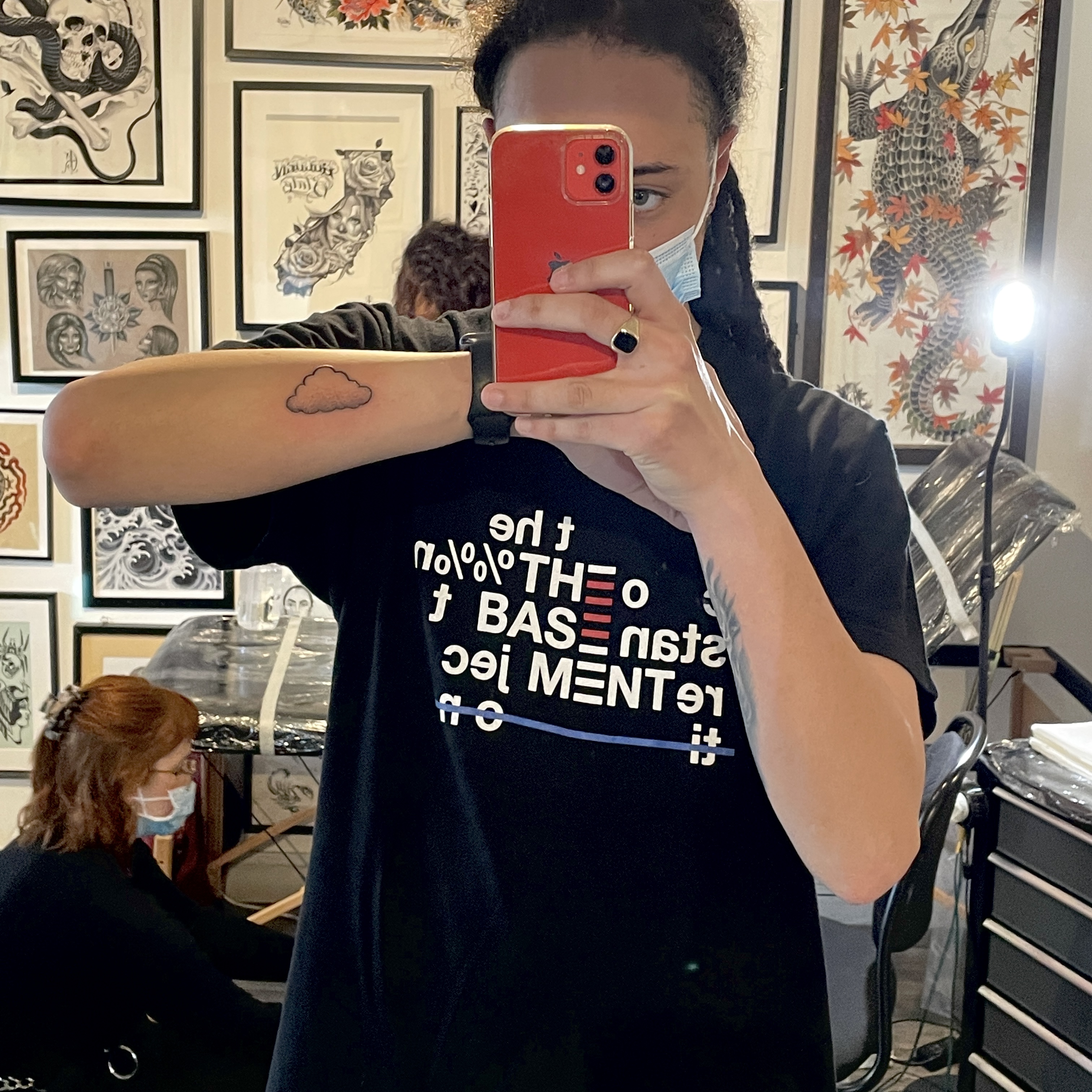 Isaiah Dreads' tattoo celebrating 1 million streams of 'Clouds'.