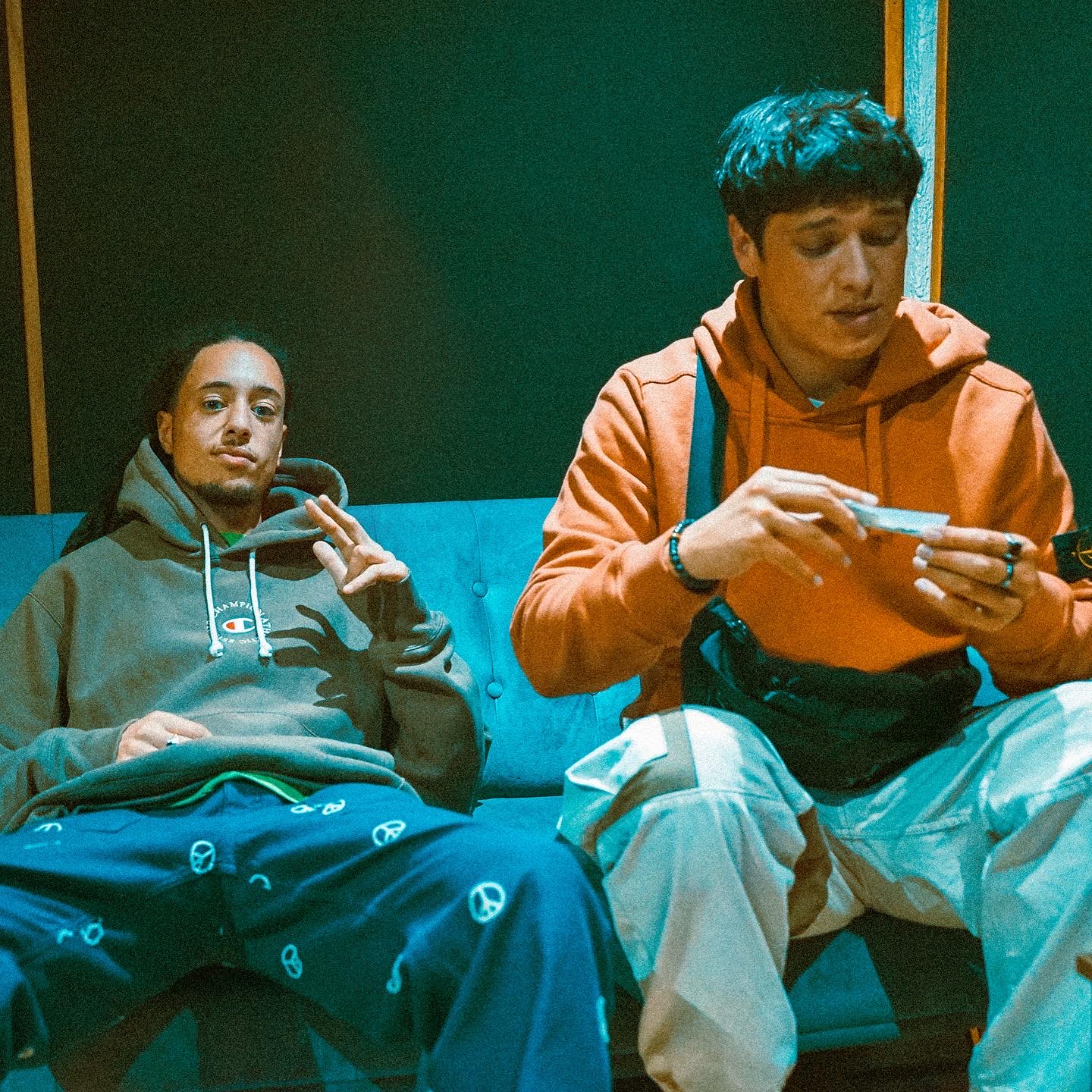Isaiah Dreads and Aaron Unknown at a studio session in London.
