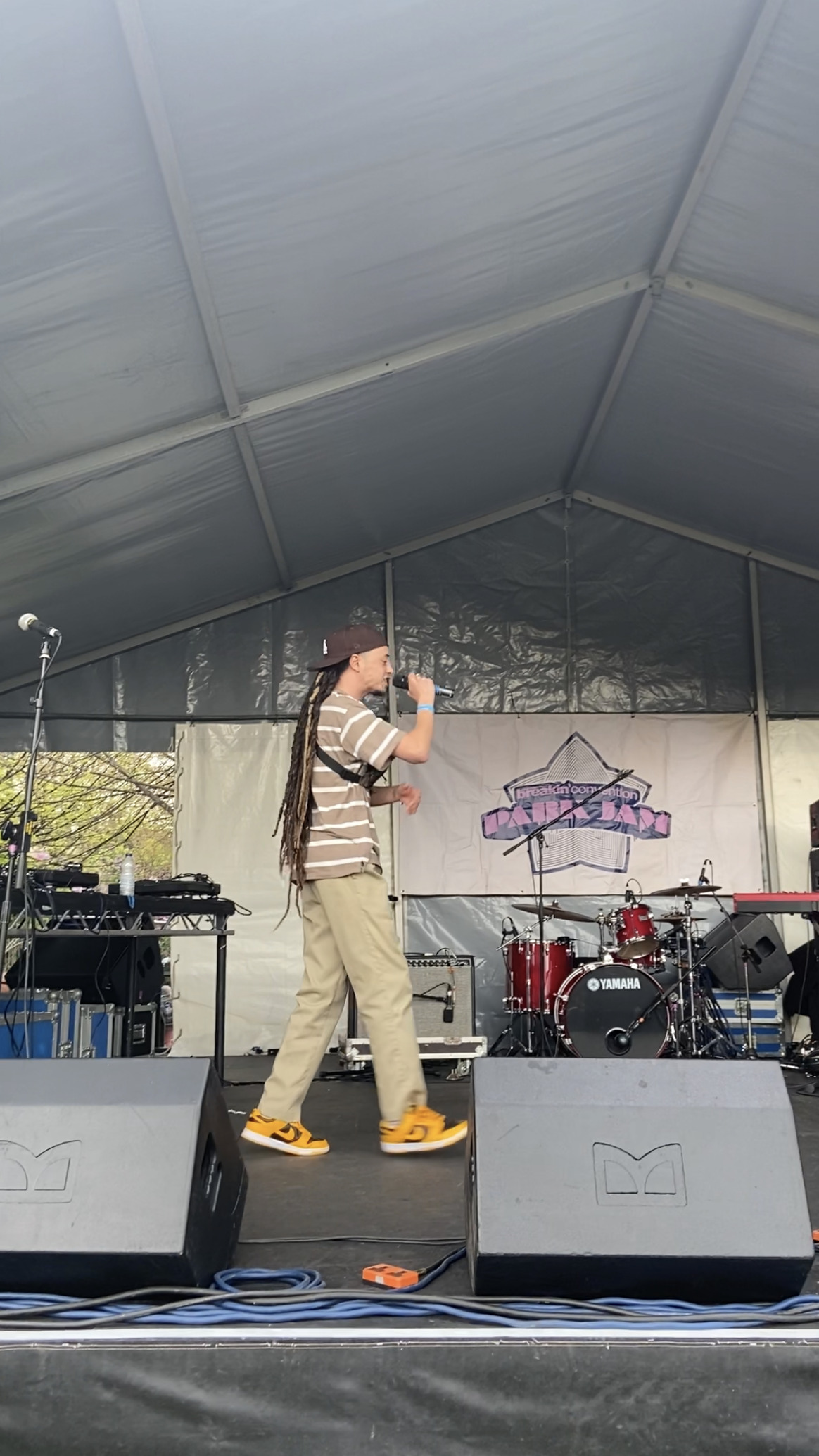 Isaiah Dreads performing at the Breakin Convention Park Jam.
