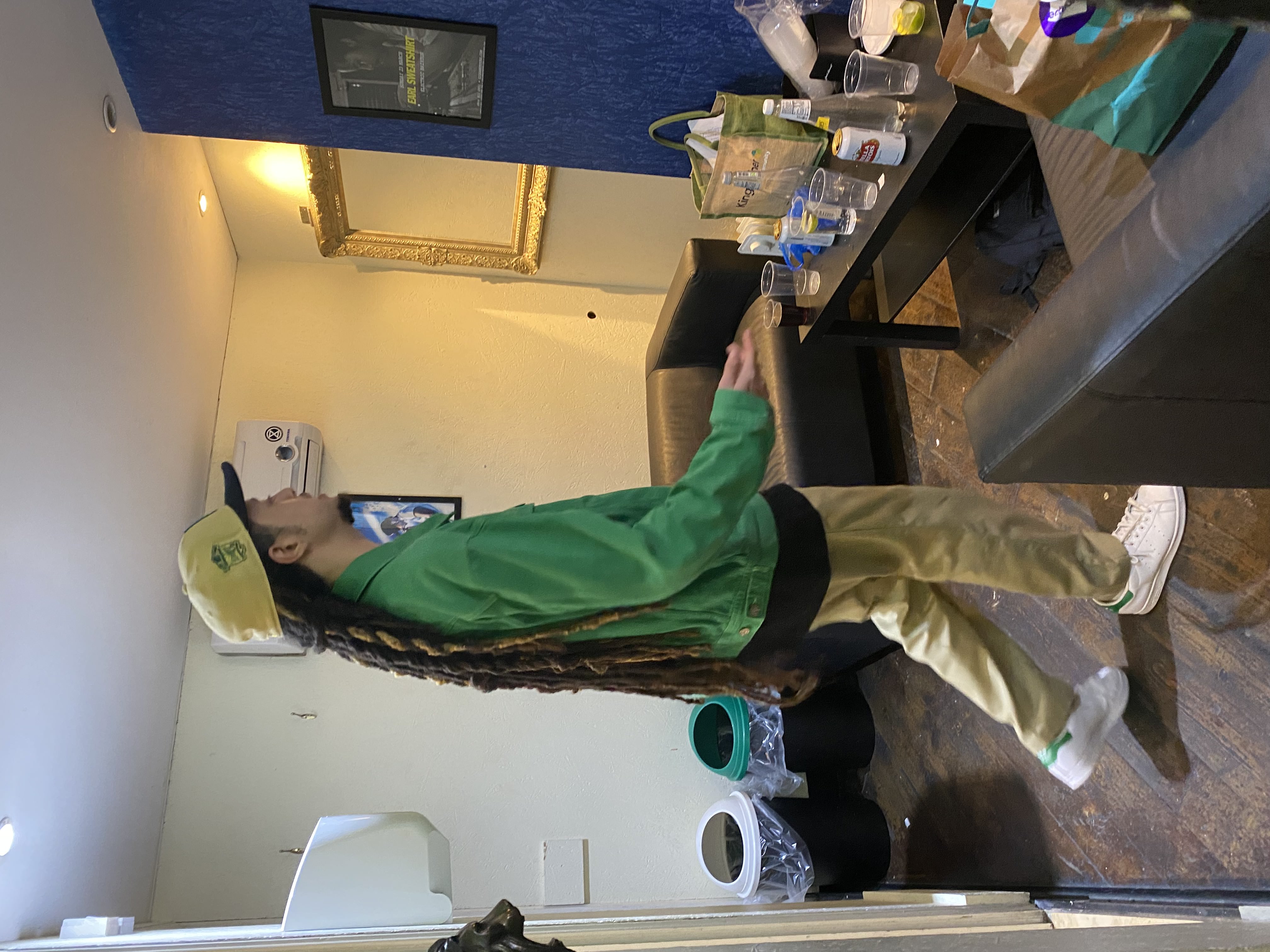 Isaiah Dreads backstage at Brixton Electric in London.