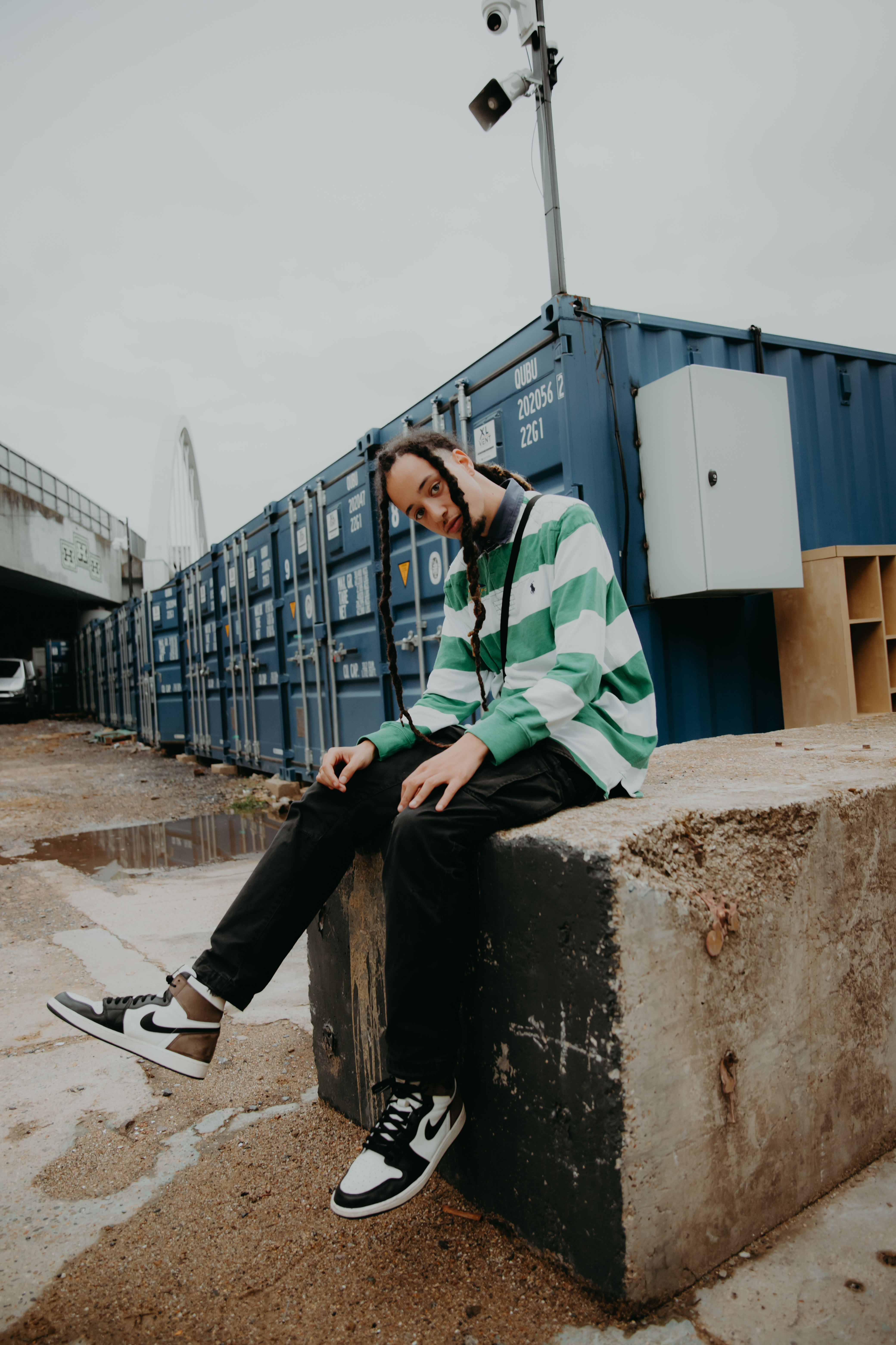 Isaiah Dreads on a press shoot in London.