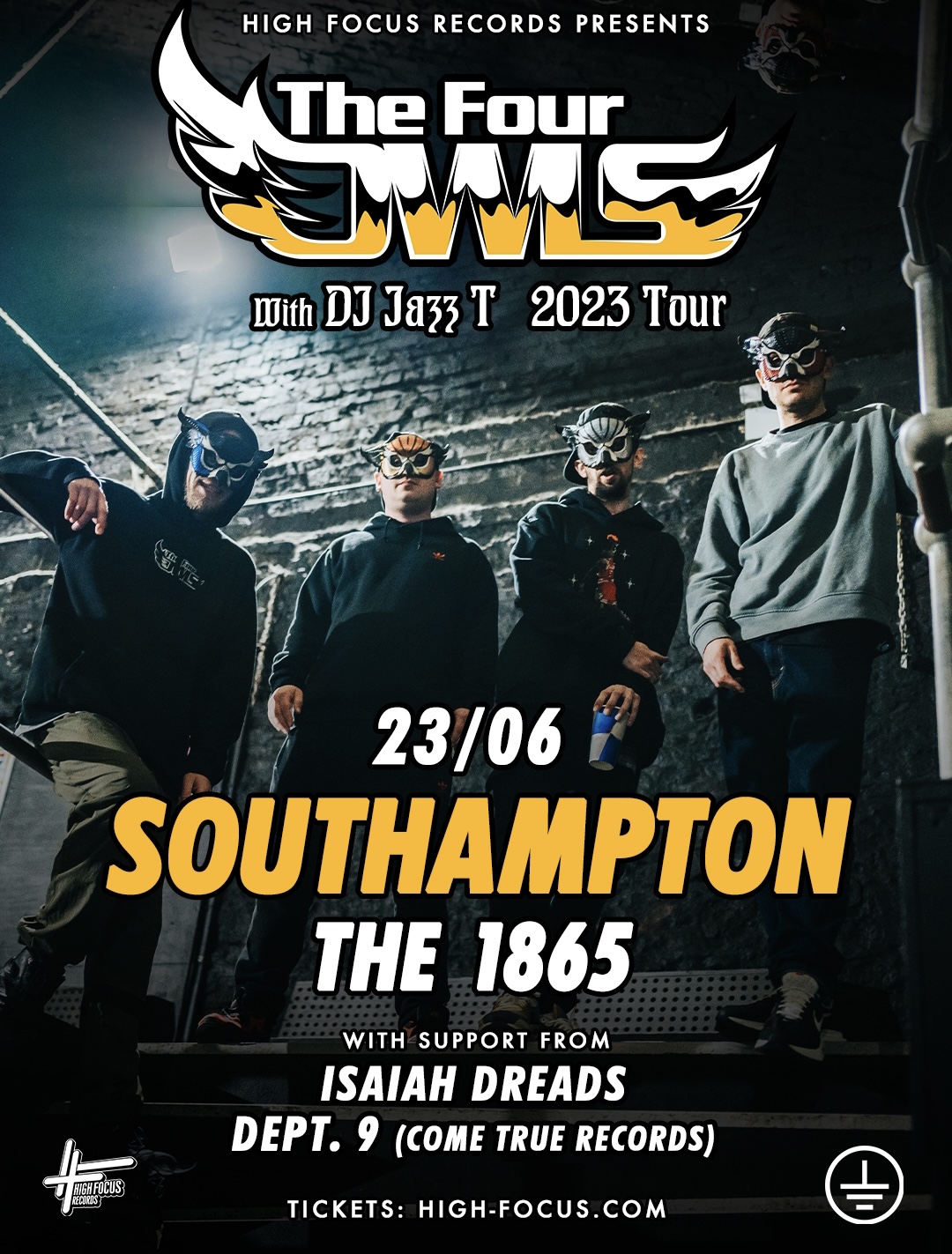 Tour flyer for Isaiah Dreads supporting Four Owls in Southampton.