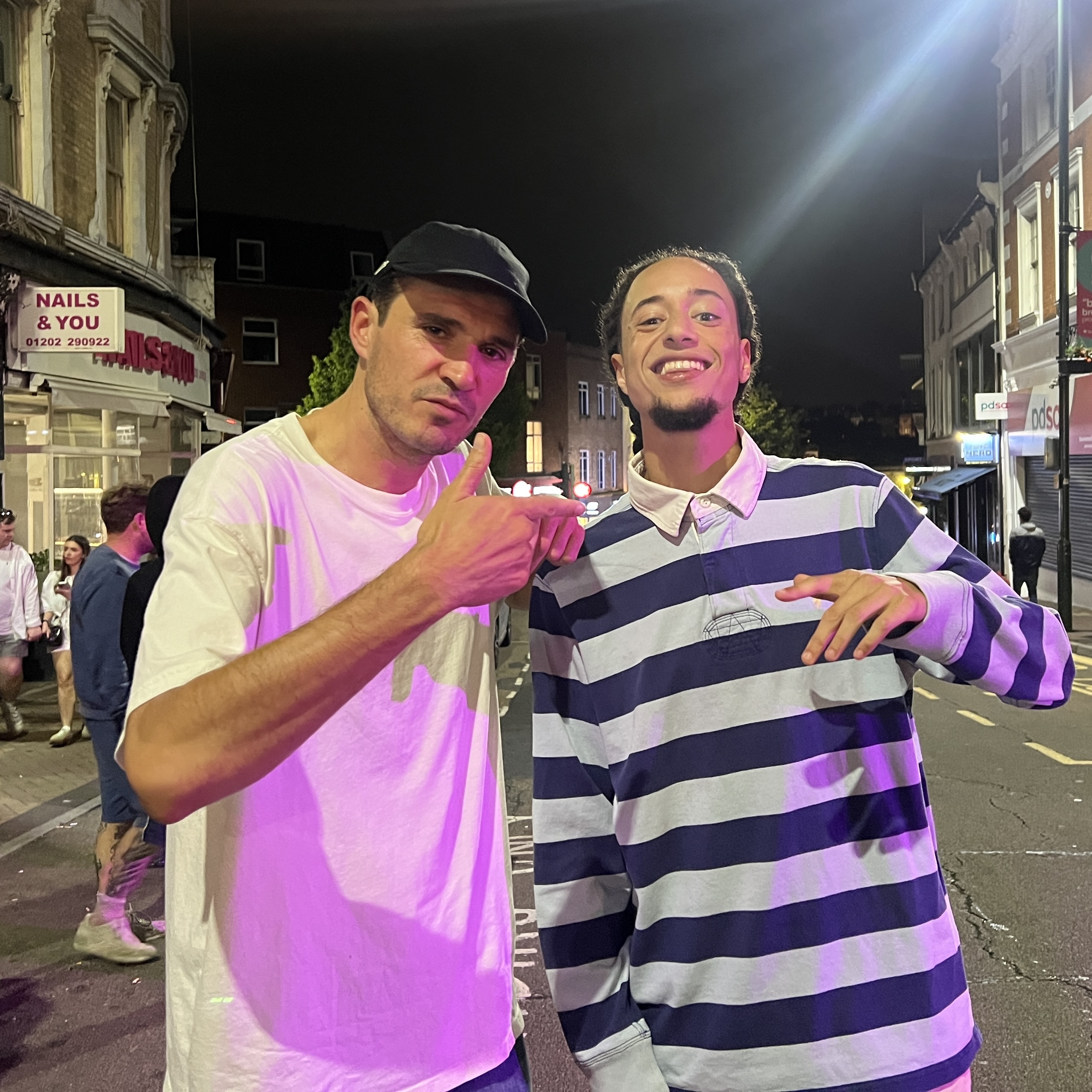 Isaiah Dreads and Verb T at a Metropolis Studios session in London.